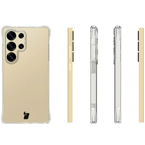 Etui + 2x folia na ekran Bizon Case Clear Pack do Samsung Galaxy S25 Ultra przezroczyste