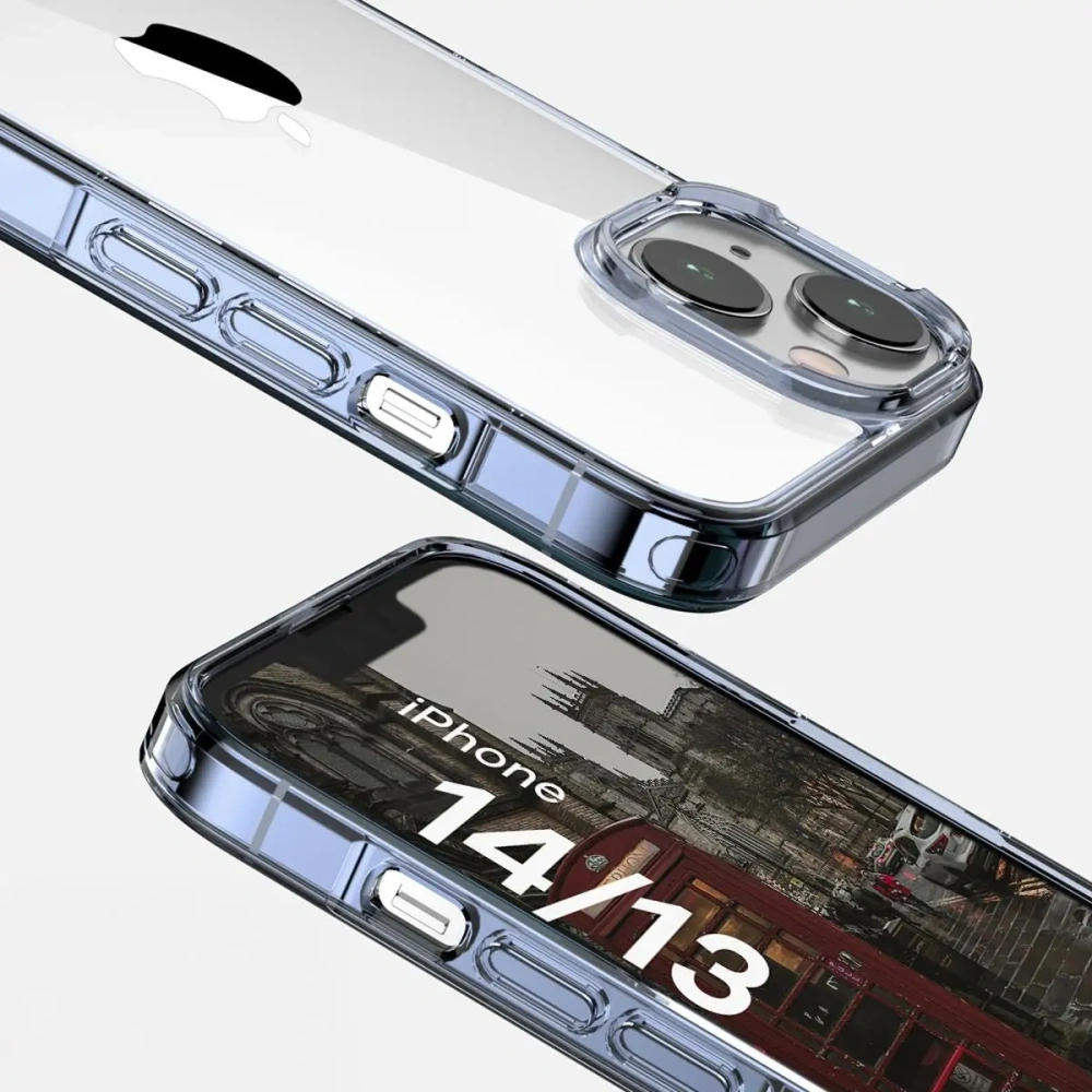 Hurtownia GSM - Etui Bizon Case Halo pentru Apple iPhone 14 / 13 transparent-albastru - BIZ8710 - {ean13} - Hurt