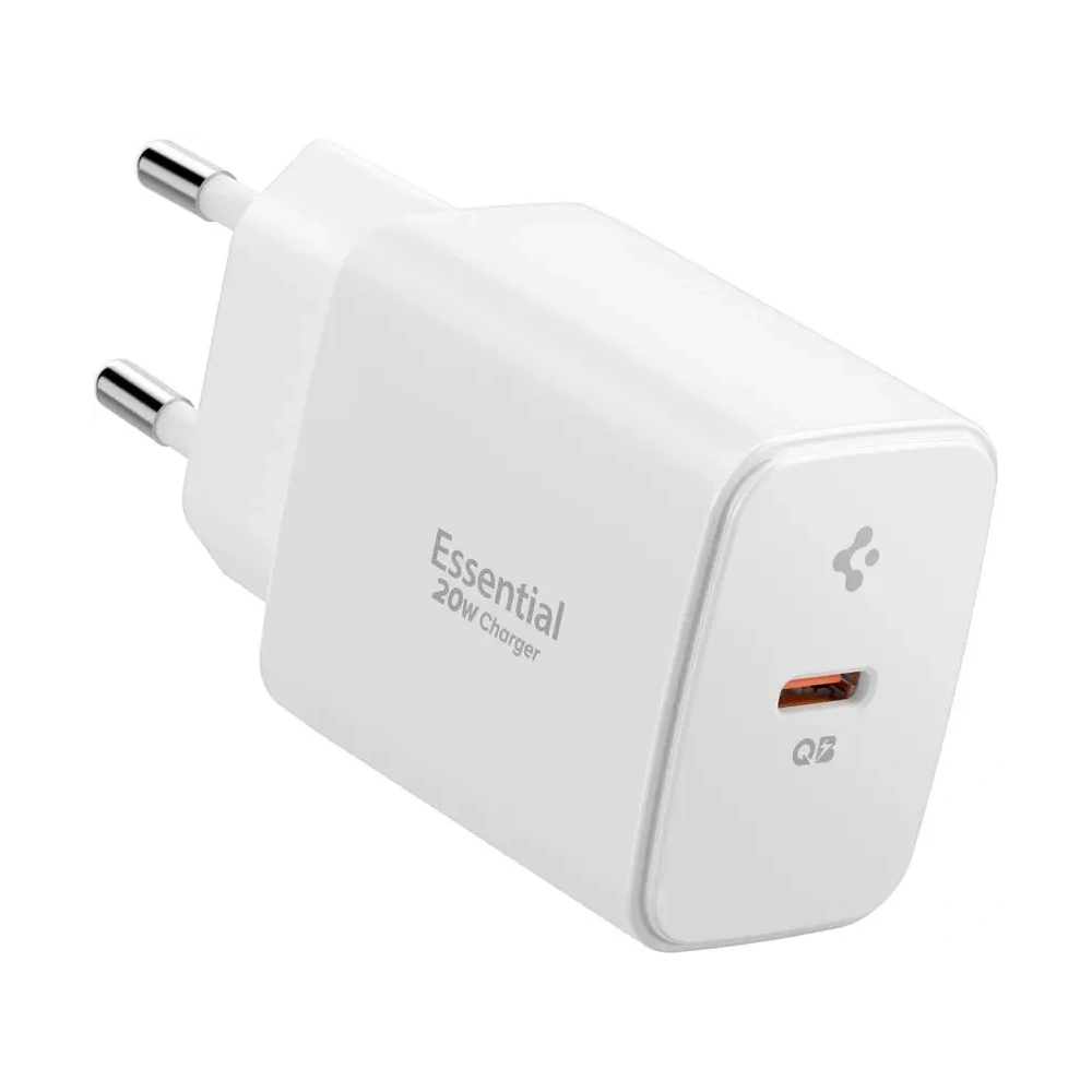 Hurtownia GSM - Síťová nabíječka Spigen Essential EE201EU 1-portová USB-C síťová nabíječka 20W bílá - SPN16710 - {ean13} - Hurt