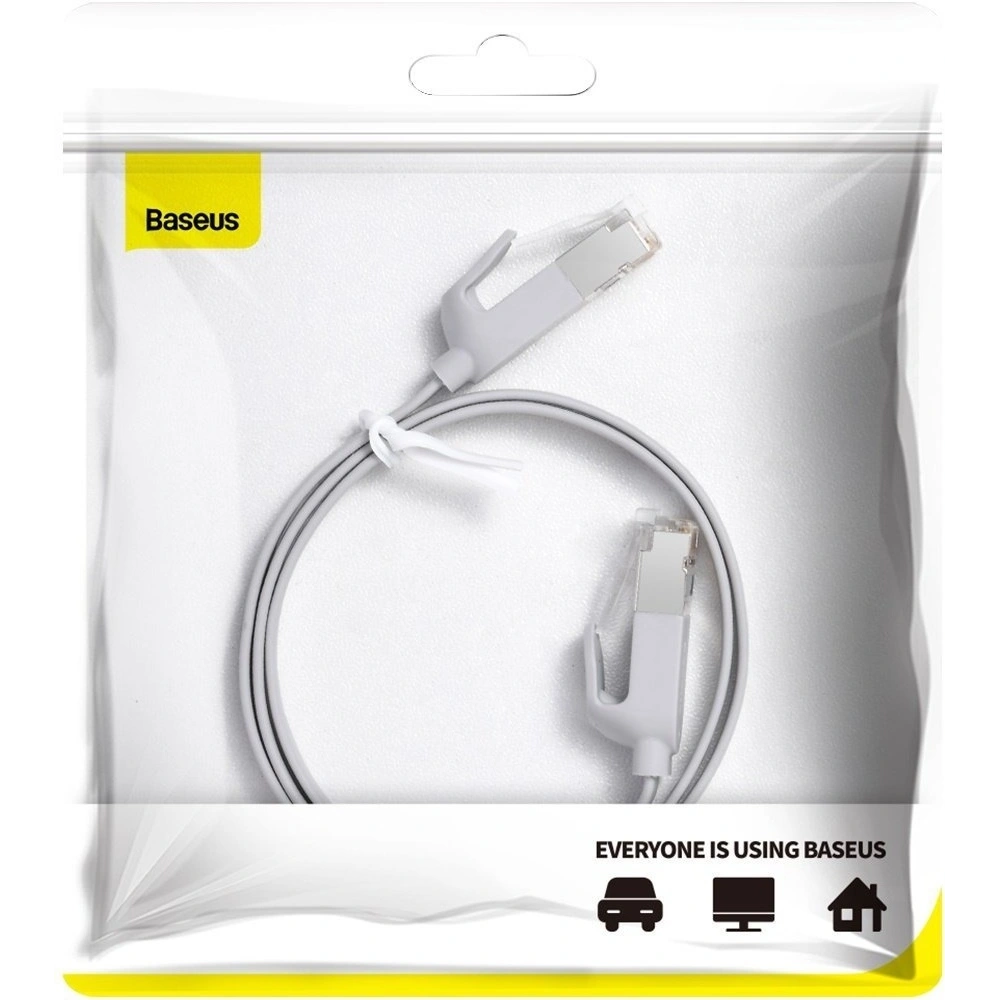 Hurtownia GSM - Flaches Netzwerkkabel Baseus High Speed, Ethernet RJ45, Gigabit, Cat.6, 0,5m (grau) - BSU1437GRY - {ean13} - Hurt