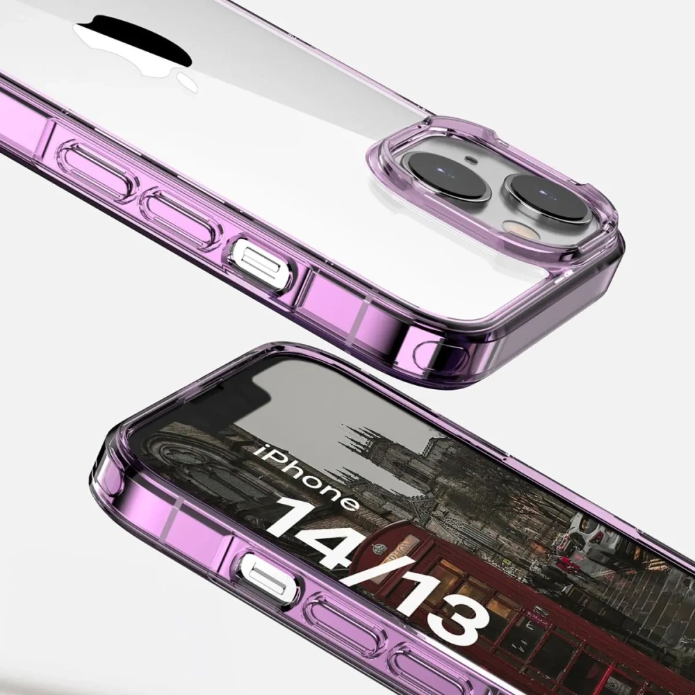 Hurtownia GSM - Etui Bizon Case Halo pentru Apple iPhone 14 / 13 transparent-violet - BIZ8716 - {ean13} - Hurt