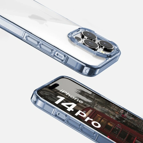 Etui Bizon Case Halo do Apple iPhone 14 Pro przezroczysto-niebieskie