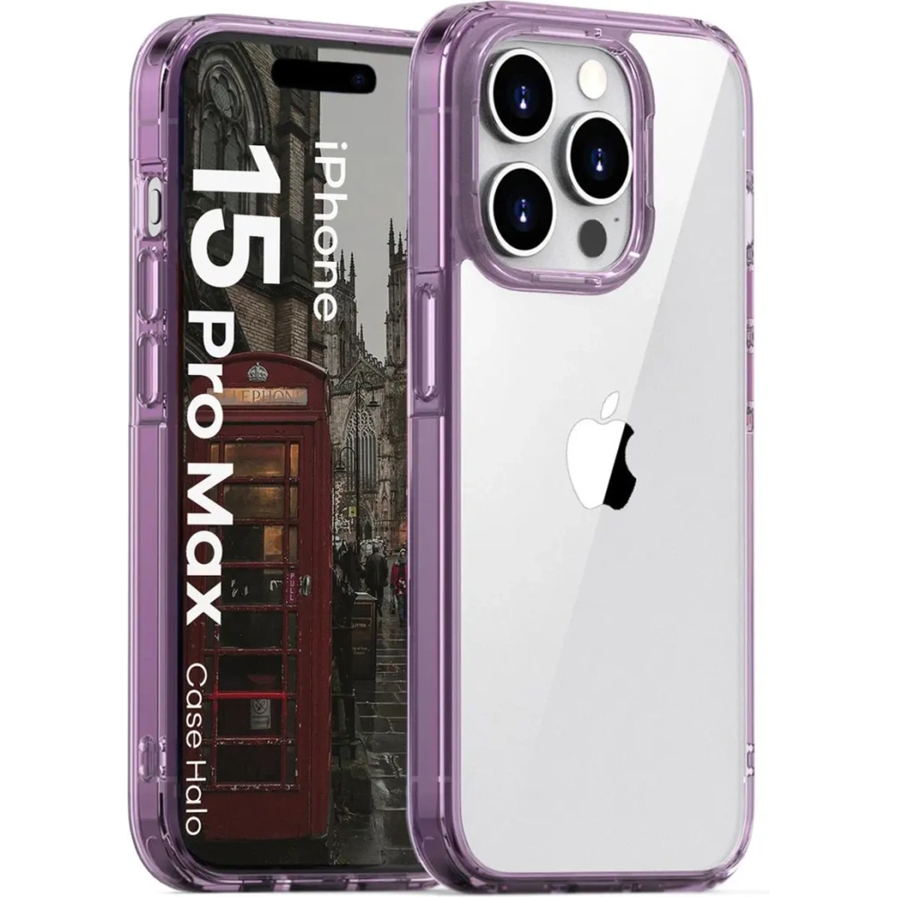 Hurtownia GSM - Etui Bizon Case Halo do Apple iPhone 15 Pro Max przezroczysto-fioletowe - BIZ8720 - {ean13} - Hurt