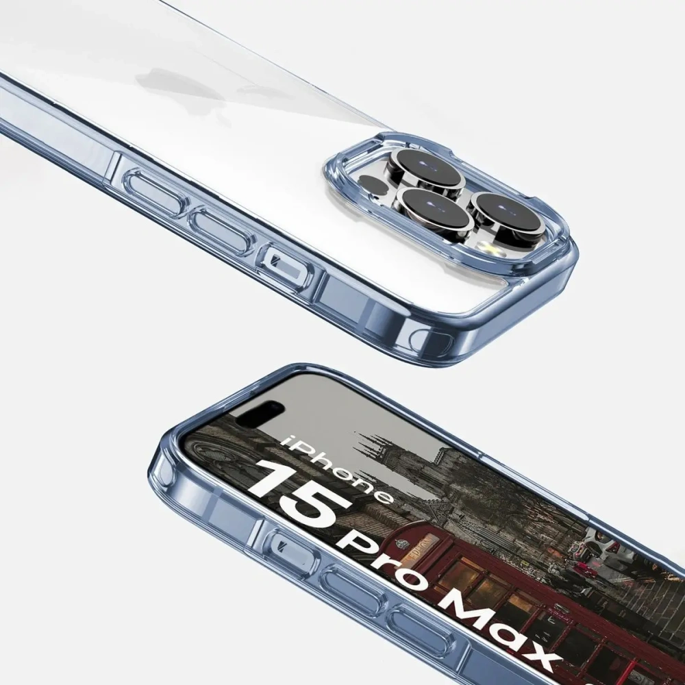 Hurtownia GSM - Etui Bizon Case Halo do Apple iPhone 15 Pro Max průhledně-modré - BIZ8721 - {ean13} - Hurt