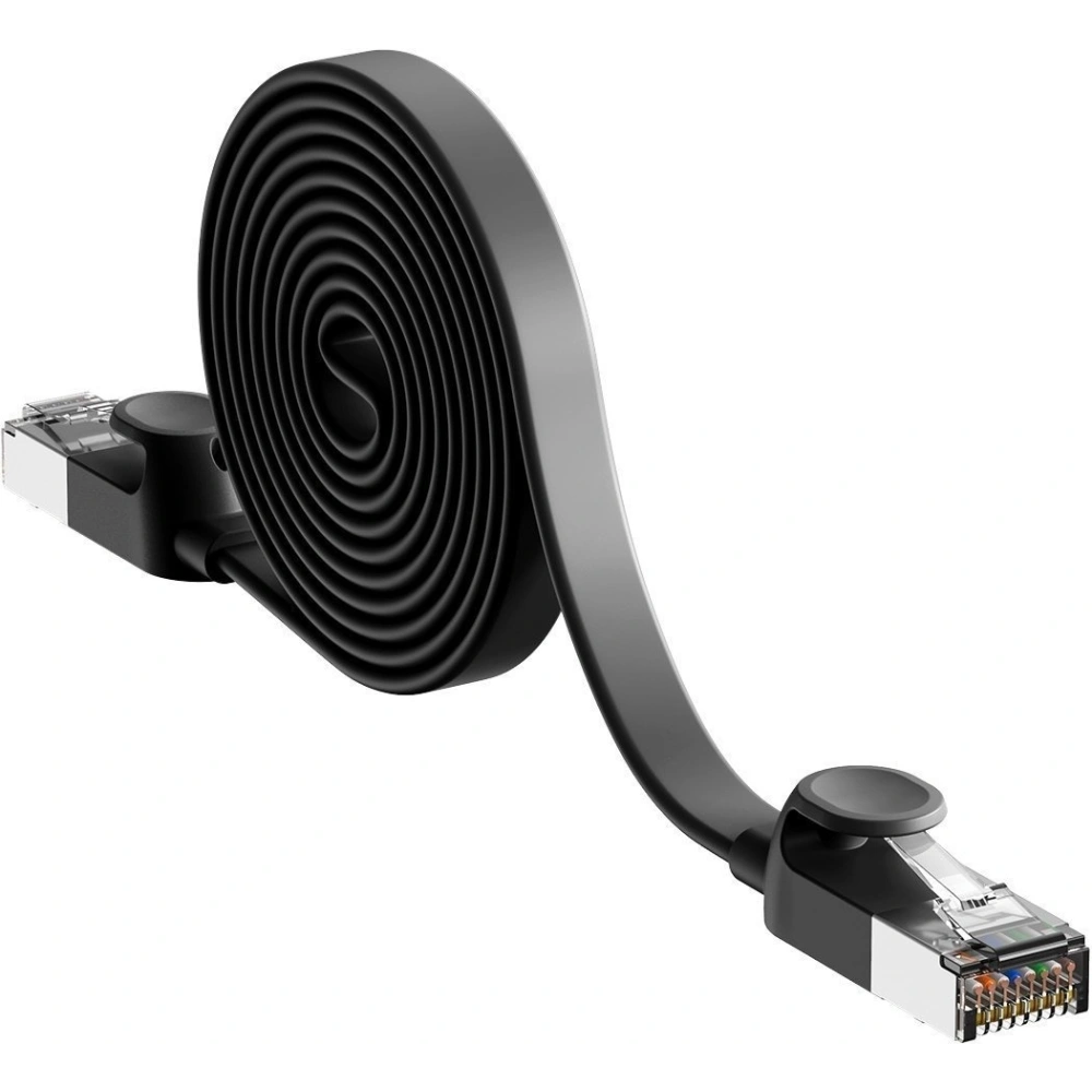 Hurtownia GSM - Flaches Netzwerkkabel Baseus High Speed, Ethernet RJ45, Gigabit, Cat.6, 1m (schwarz) - BSU1438BLK - {ean13} - Hurt