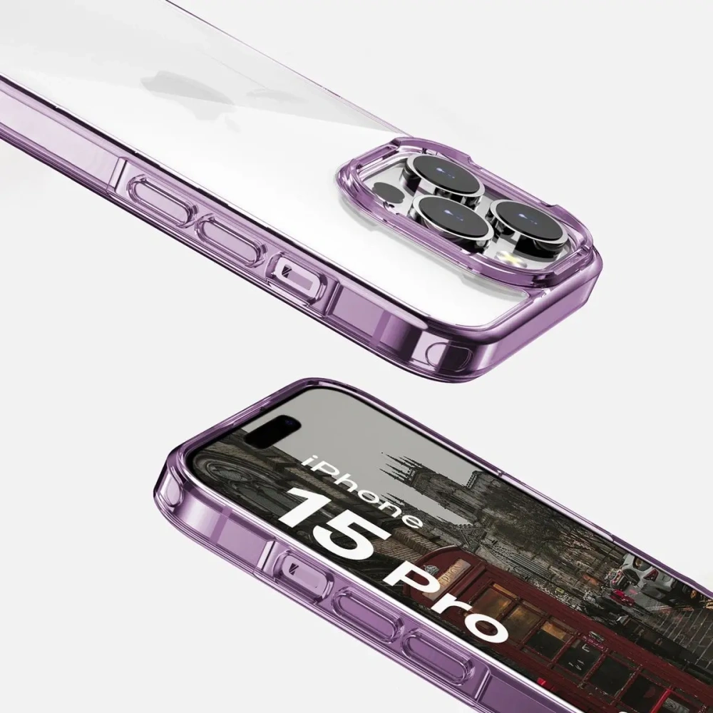 Hurtownia GSM - Etui Bizon Case Halo pentru Apple iPhone 15 Pro transparent-violet - BIZ8723 - {ean13} - Hurt