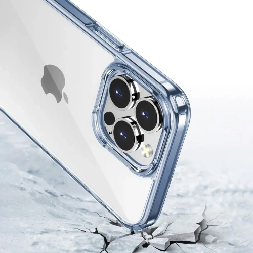 Etui Bizon Case Halo do Apple iPhone 15 Pro przezroczysto-niebieskie