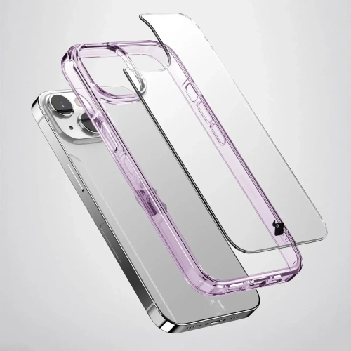 Etui Bizon Case Halo do Apple iPhone 15 przezroczysto-fioletowe