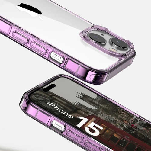 Etui Bizon Case Halo do Apple iPhone 15 przezroczysto-fioletowe