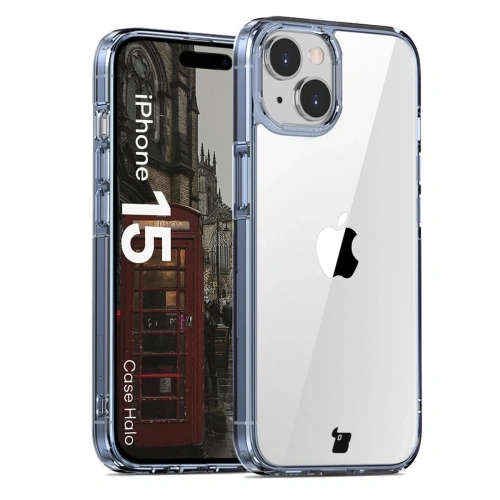 Etui Bizon Case Halo do Apple iPhone 15 przezroczysto-niebieskie