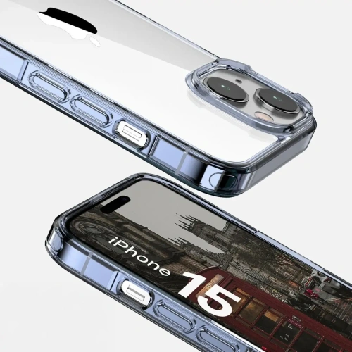 Etui Bizon Case Halo do Apple iPhone 15 przezroczysto-niebieskie