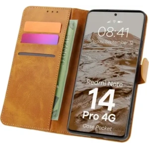 Wholesale Bizon Case Pocket Xiaomi Redmi Note 14 Pro 4G brown - BIZ8731 - {ean13} - Hurt