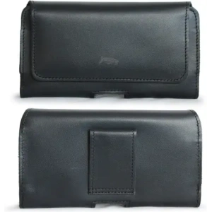 Wholesale LURESKO FREYA XL leather holster for belt, phone case 165x82x10mm (black smooth black thread) - LUR1 - {ean13} - Hurt
