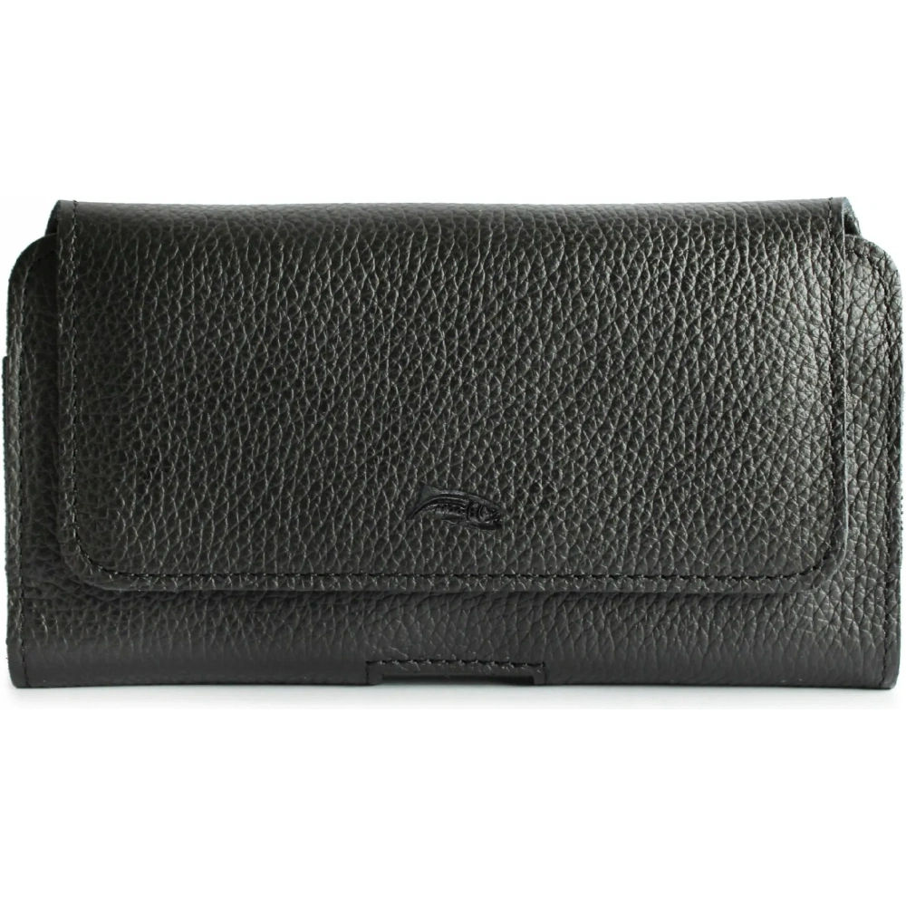 Hurtownia GSM - LURESKO FREYA XL kožené pouzdro na opasek, pouzdro na telefon 165x82x10mm (černé žebrované s černou nití) - LUR2 - {ean13} - Hurt