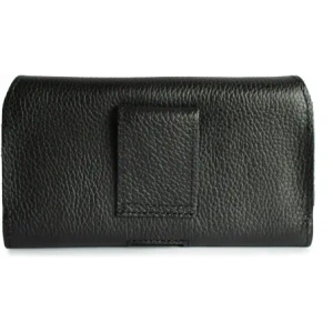 Wholesale LURESKO FREYA XL leather holster for belt, phone case 165x82x10mm (black ribbed with black thread) - LUR2 - {ean13} - Hurt