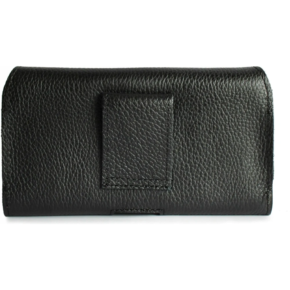Wholesale LURESKO FREYA XL leather holster for belt, phone case 165x82x10mm (black ribbed with black thread) - LUR2 - {ean13} - Hurt