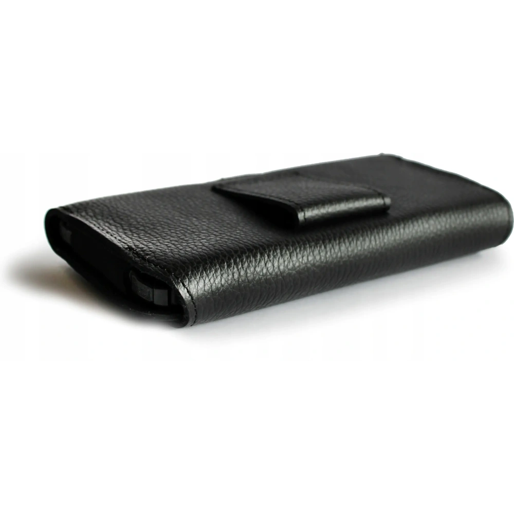 Hurtownia GSM - LURESKO FREYA XL kožené pouzdro na opasek, pouzdro na telefon 165x82x10mm (černé žebrované s černou nití) - LUR2 - {ean13} - Hurt