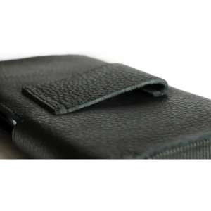 Wholesale LURESKO FREYA XL leather holster for belt, phone case 165x82x10mm (black ribbed with black thread) - LUR2 - {ean13} - Hurt