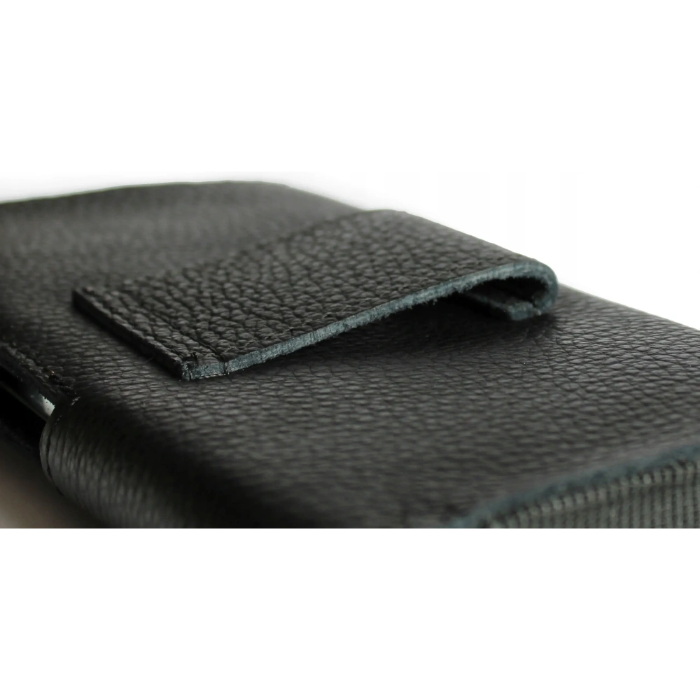 Wholesale LURESKO FREYA XL leather holster for belt, phone case 165x82x10mm (black ribbed with black thread) - LUR2 - {ean13} - Hurt