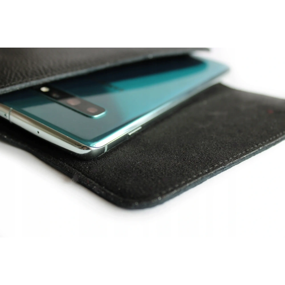 Hurtownia GSM - Husa din piele LURESKO FREYA XL pentru curea, carcasa pentru telefon 165x82x10mm (neagră cu dungi și fir negru) - LUR2 - {ean13} - Hurt
