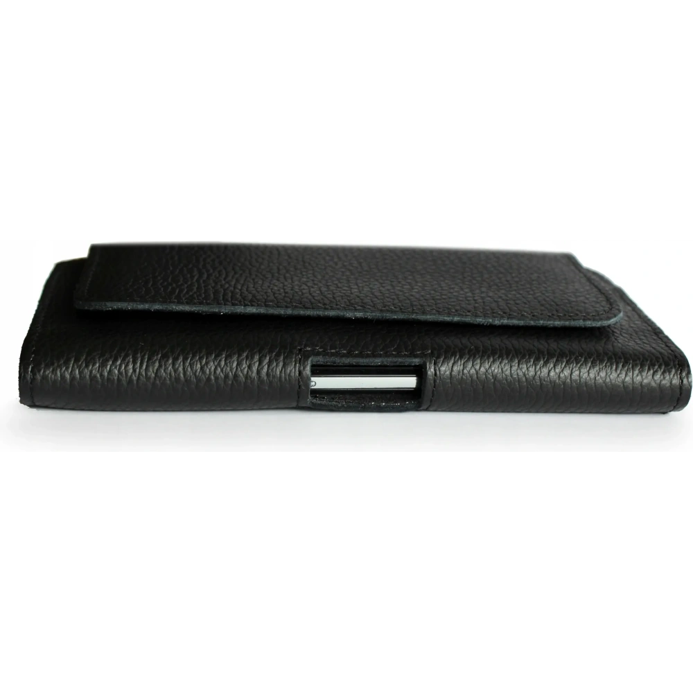 Hurtownia GSM - Husa din piele LURESKO FREYA XL pentru curea, carcasa pentru telefon 165x82x10mm (neagră cu dungi și fir negru) - LUR2 - {ean13} - Hurt