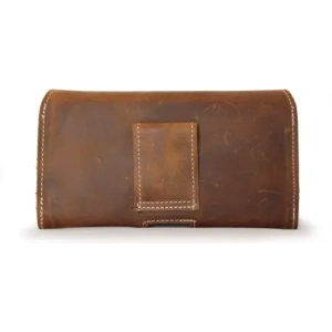 Wholesale LURESKO FREYA XL leather holster for belt, phone case 165x82x10mm (vintage brown with white thread) - LUR3 - {ean13} - Hurt