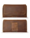 Wholesale LURESKO FREYA XL leather holster for belt, phone case 165x82x10mm (vintage brown with white thread) - LUR3 - {ean13} - Hurt
