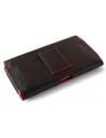 Wholesale LURESKO FREYA XL leather holster for belt, phone case 165x82x10mm (black smooth with red thread and red interior) - LUR5 - {ean13} - Hurt