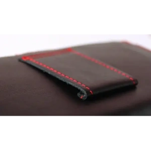 Wholesale LURESKO FREYA XL leather holster for belt, phone case 165x82x10mm (black smooth with red thread and red interior) - LUR5 - {ean13} - Hurt