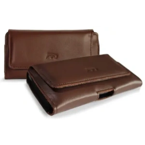 LURESKO FREYA XL leather holster for belt, phone case 165x82x10mm (smooth brown)