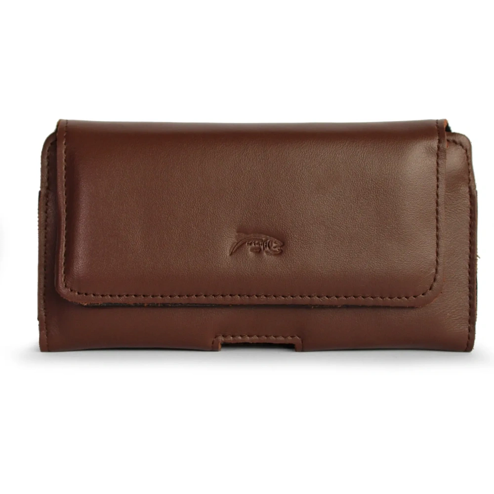 Wholesale LURESKO FREYA XL leather holster for belt, phone case 165x82x10mm (smooth brown) - LUR6 - {ean13} - Hurt