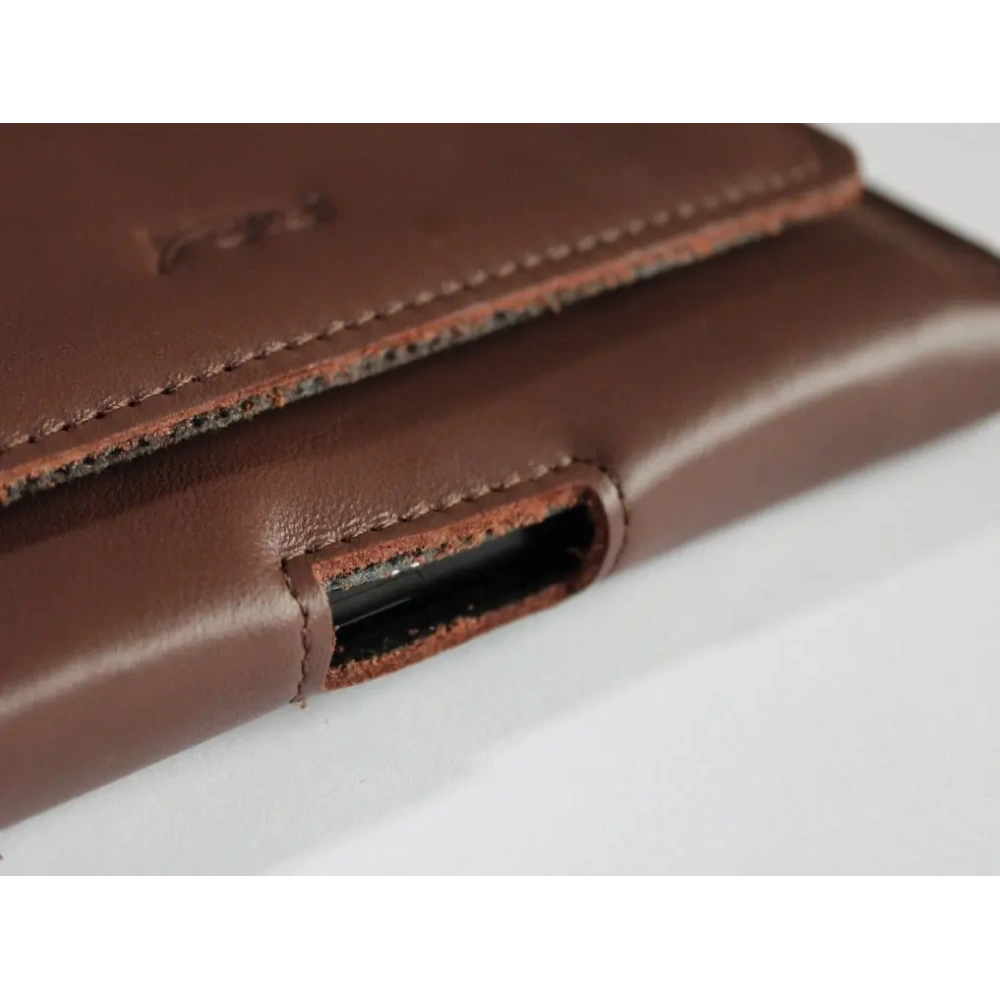 Wholesale LURESKO FREYA XL leather holster for belt, phone case 165x82x10mm (smooth brown) - LUR6 - {ean13} - Hurt