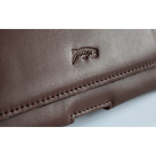 Skórzana kabura LURESKO FREYA XL do paska etui na telefon 165x82x10mm (brąz gładki)