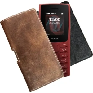 LURESKO FREYA S leather holster for belt phone case 131x62x12mm - VINTAGE BROWN