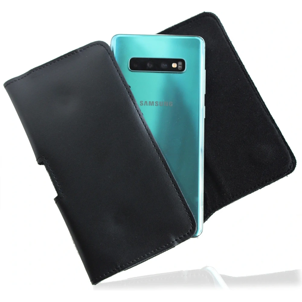 Wholesale LURESKO FREYA M leather holster for belt phone case 150x 72x10 - BLACK SMOOTH - LUR9 - {ean13} - Hurt