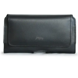 Wholesale LURESKO FREYA XXL leather holster for belt phone case 170x82x10mm (black smooth with black thread) - LUR10 - {ean13} - Hurt