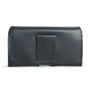 Wholesale LURESKO FREYA XXL leather holster for belt phone case 170x82x10mm (black smooth with black thread) - LUR10 - {ean13} - Hurt