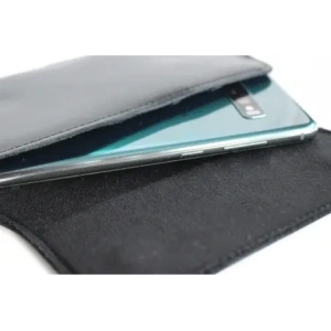 Wholesale LURESKO FREYA XXL leather holster for belt phone case 170x82x10mm (black smooth with black thread) - LUR10 - {ean13} - Hurt