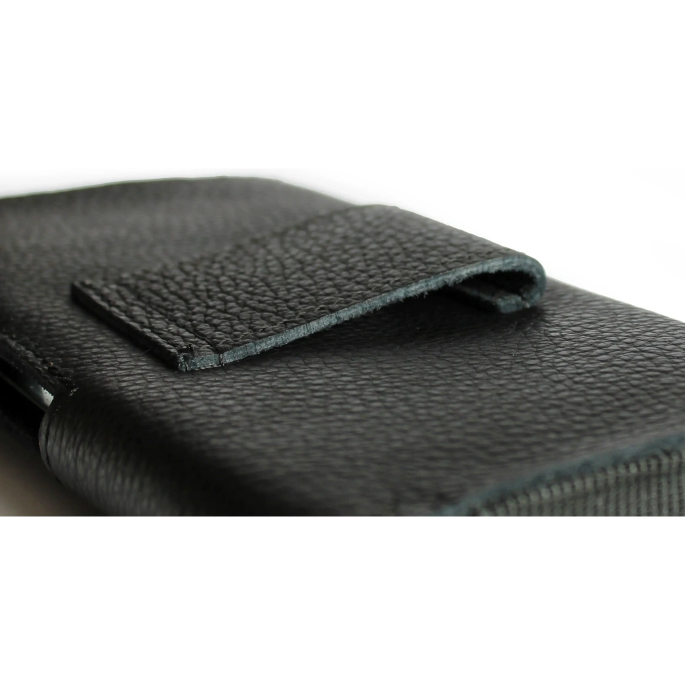 Hurtownia GSM - LURESKO FREYA XXL bőr övtok, telefon tok 170x82x10mm (fekete bordázott, fekete cérna) - LUR11 - {ean13} - Hurt