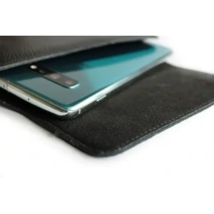 Hurtownia GSM - Husa din piele LURESKO FREYA XXL pentru brâu, husă pentru telefon 170x82x10mm (neagră cu fâșii, fire negre) - LUR11 - {ean13} - Hurt