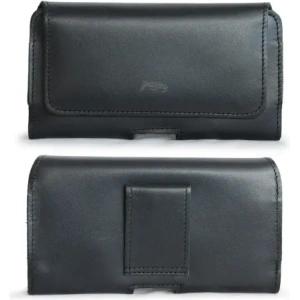 Wholesale LURESKO FREYA XXL leather holster for belt phone case 170x82x10mm (black smooth with black thread) - LUR10 - {ean13} - Hurt