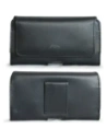 Hurtownia GSM - Skórzana kabura LURESKO FREYA XXL do paska etui na telefon 170x82x10mm (czarny gładki czarna nić) - LUR10 - {ean13} - Hurt