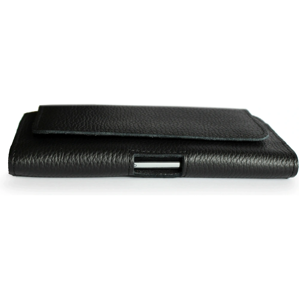 Hurtownia GSM - Skórzana kabura LURESKO FREYA XXL do paska etui na telefon 170x82x10mm (czarny karbowany czarna nić) - LUR11 - {ean13} - Hurt