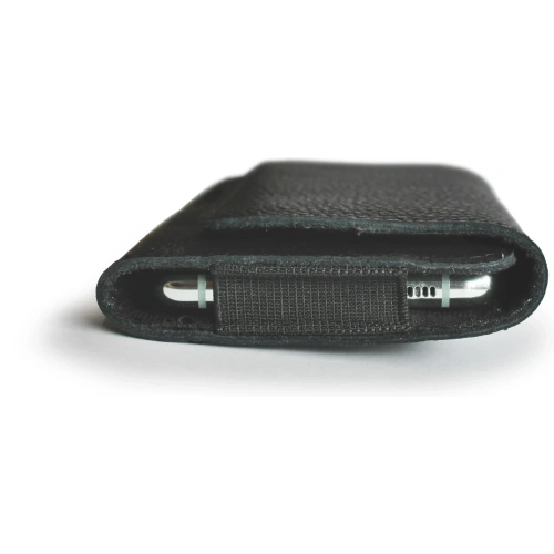 Skórzana kabura LURESKO FREYA XXL do paska etui na telefon 170x82x10mm (czarny karbowany czarna nić)