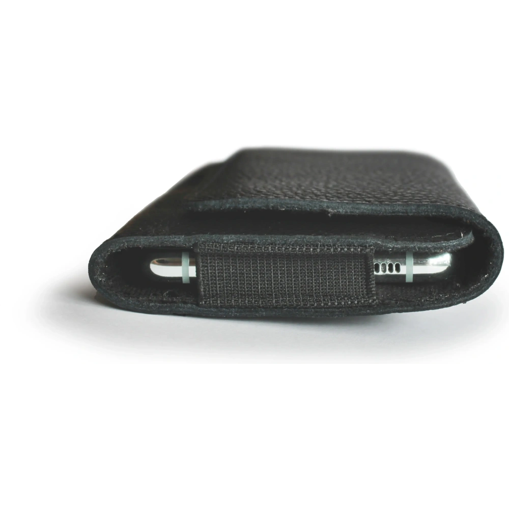 Wholesale LURESKO FREYA XXL leather holster for belt, phone case 170x82x10mm (black ribbed, black thread) - LUR11 - {ean13} - Hurt