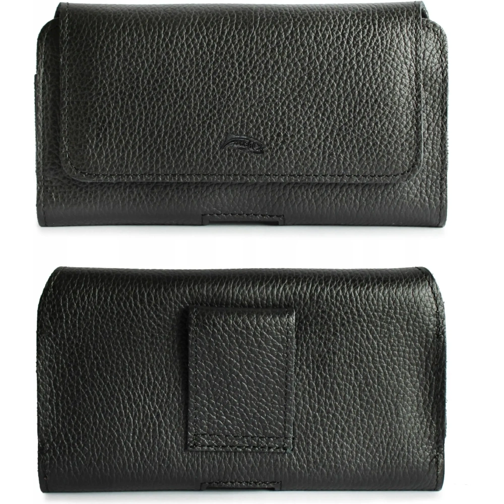 Wholesale LURESKO FREYA XXL leather holster for belt, phone case 170x82x10mm (black ribbed, black thread) - LUR11 - {ean13} - Hurt