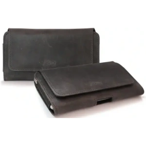 Wholesale LURESKO FREYA XXL leather holster for belt phone case 170x85x10mm (gray vintage gray thread) - LUR13 - {ean13} - Hurt