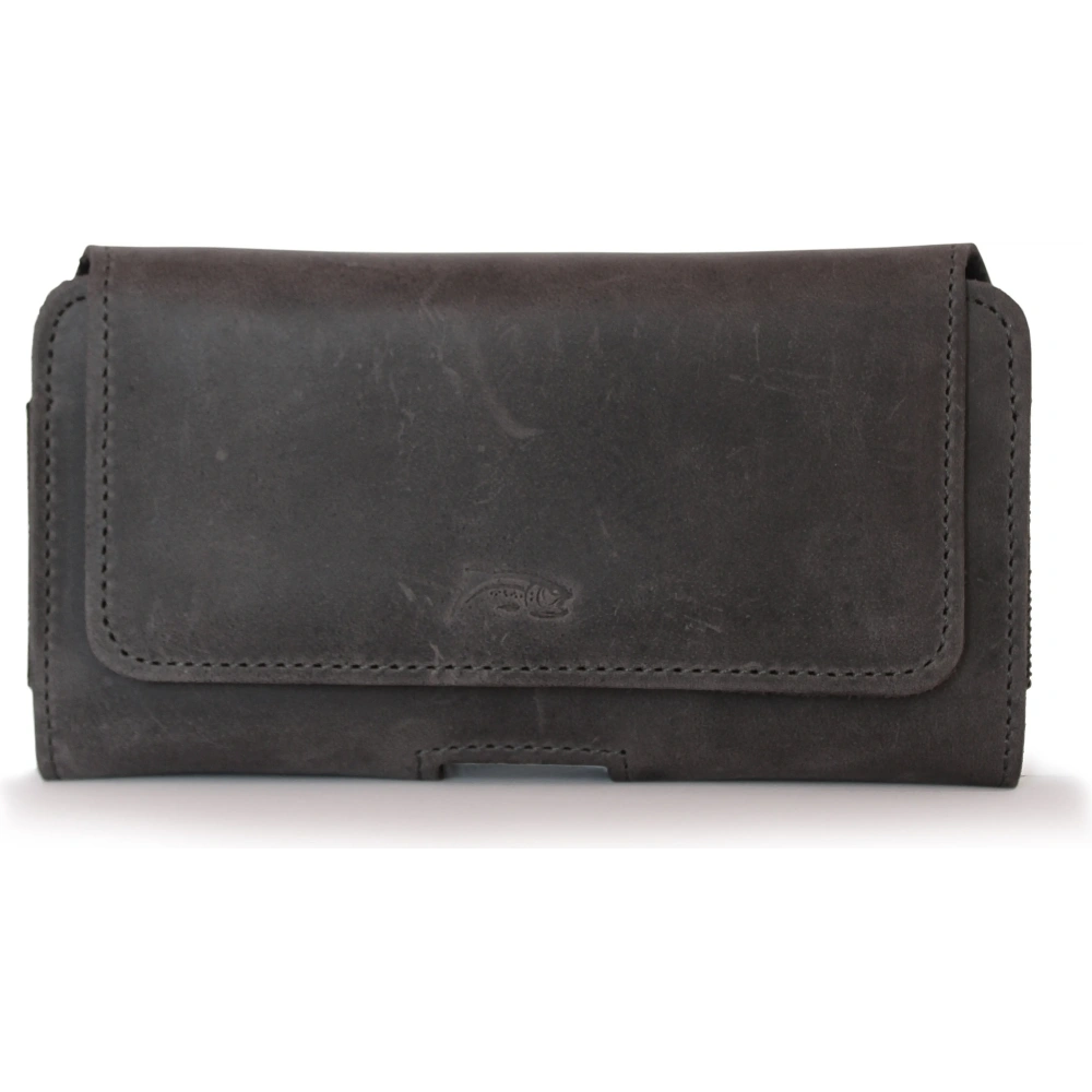 Wholesale LURESKO FREYA XXL leather holster for belt phone case 170x85x10mm (gray vintage gray thread) - LUR13 - {ean13} - Hurt