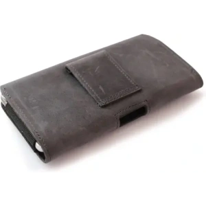 Wholesale LURESKO FREYA XXL leather holster for belt phone case 170x85x10mm (gray vintage gray thread) - LUR13 - {ean13} - Hurt