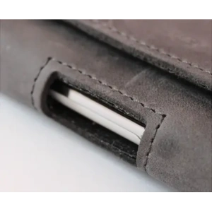Wholesale LURESKO FREYA XXL leather holster for belt phone case 170x85x10mm (gray vintage gray thread) - LUR13 - {ean13} - Hurt